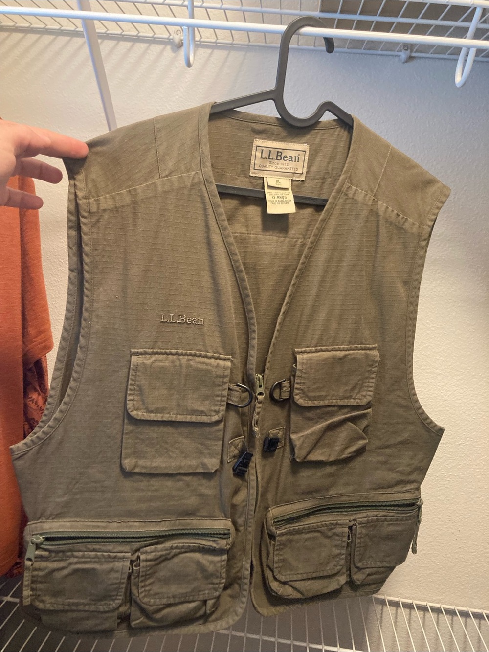 L.L. Bean Olive Green Utility /Fishing Vest